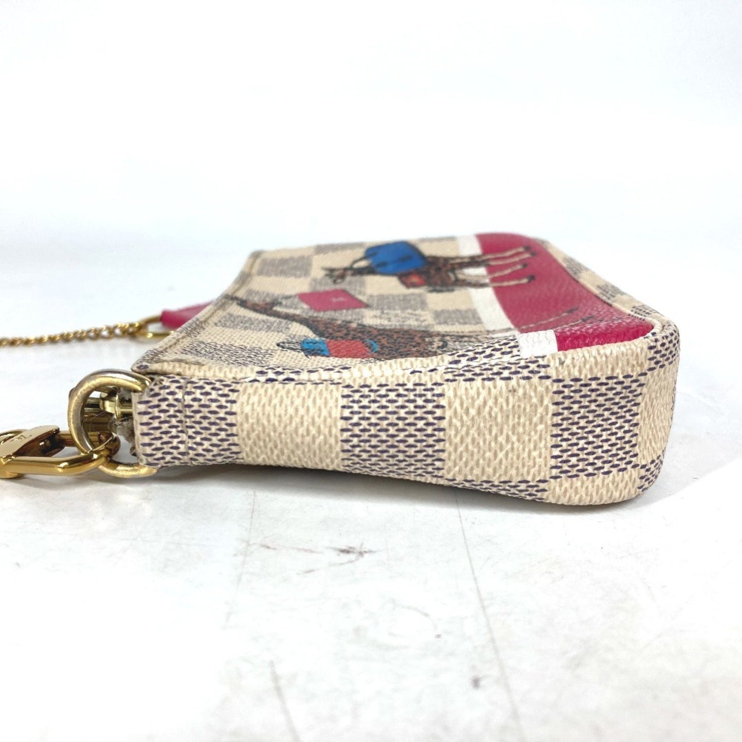 Louis Vuitton Mini Pochette Accessoires, White, Canvas, handbag
