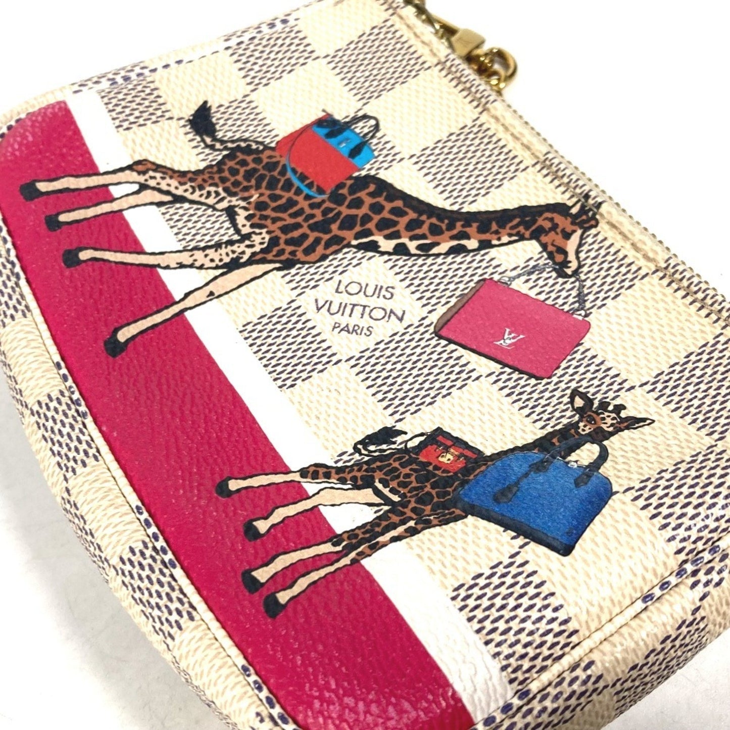 Louis Vuitton Mini Pochette Accessoires, White, Canvas, handbag