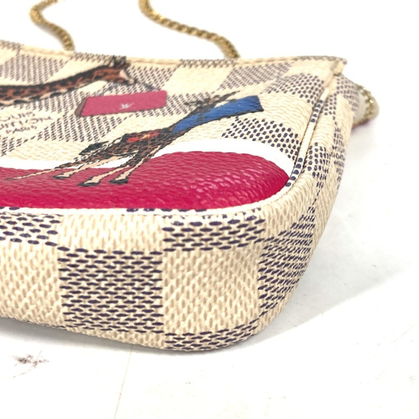 Louis Vuitton Mini Pochette Accessoires, White, Canvas, handbag