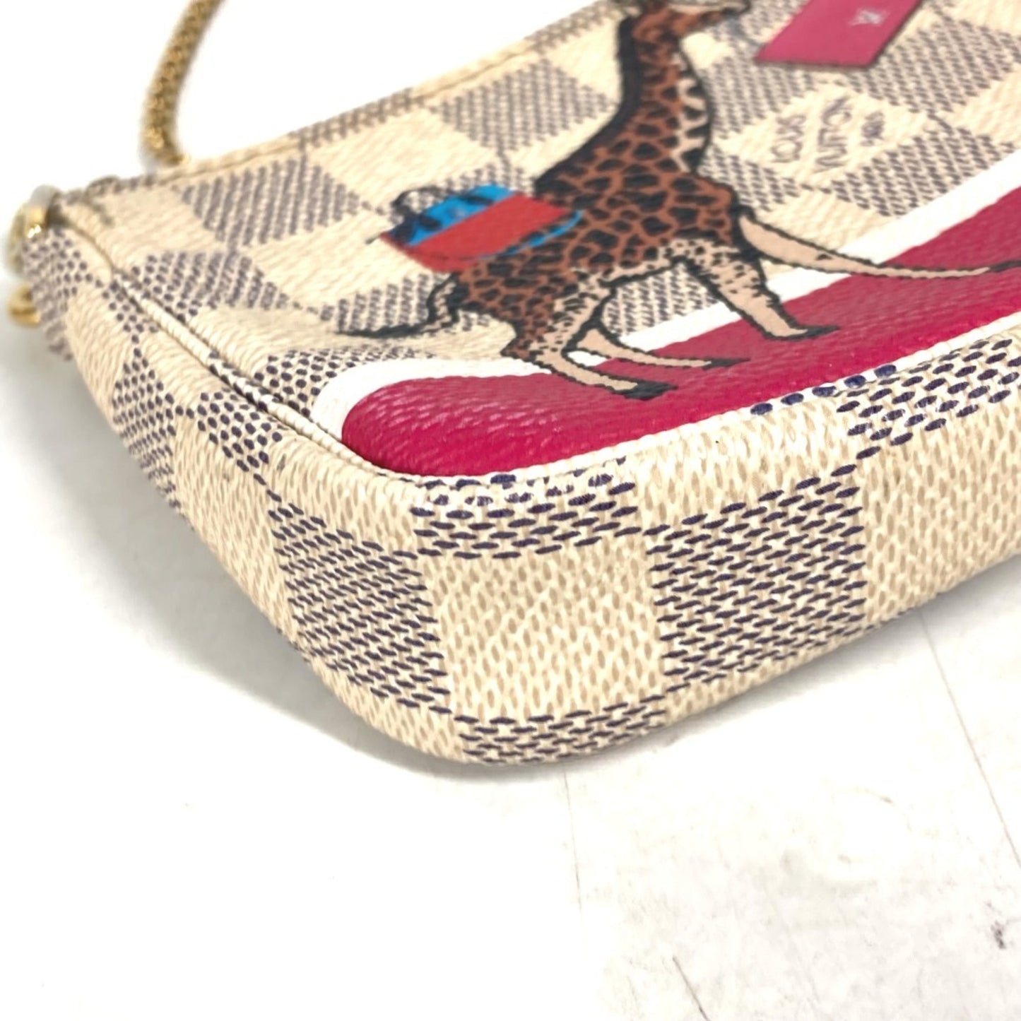 Louis Vuitton Mini Pochette Accessoires, White, Canvas, handbag