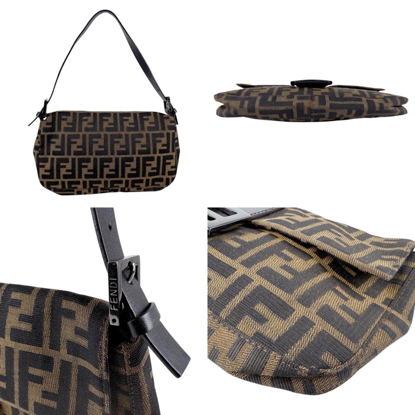 Fendi Zucca, Brown, Canvas, handbag