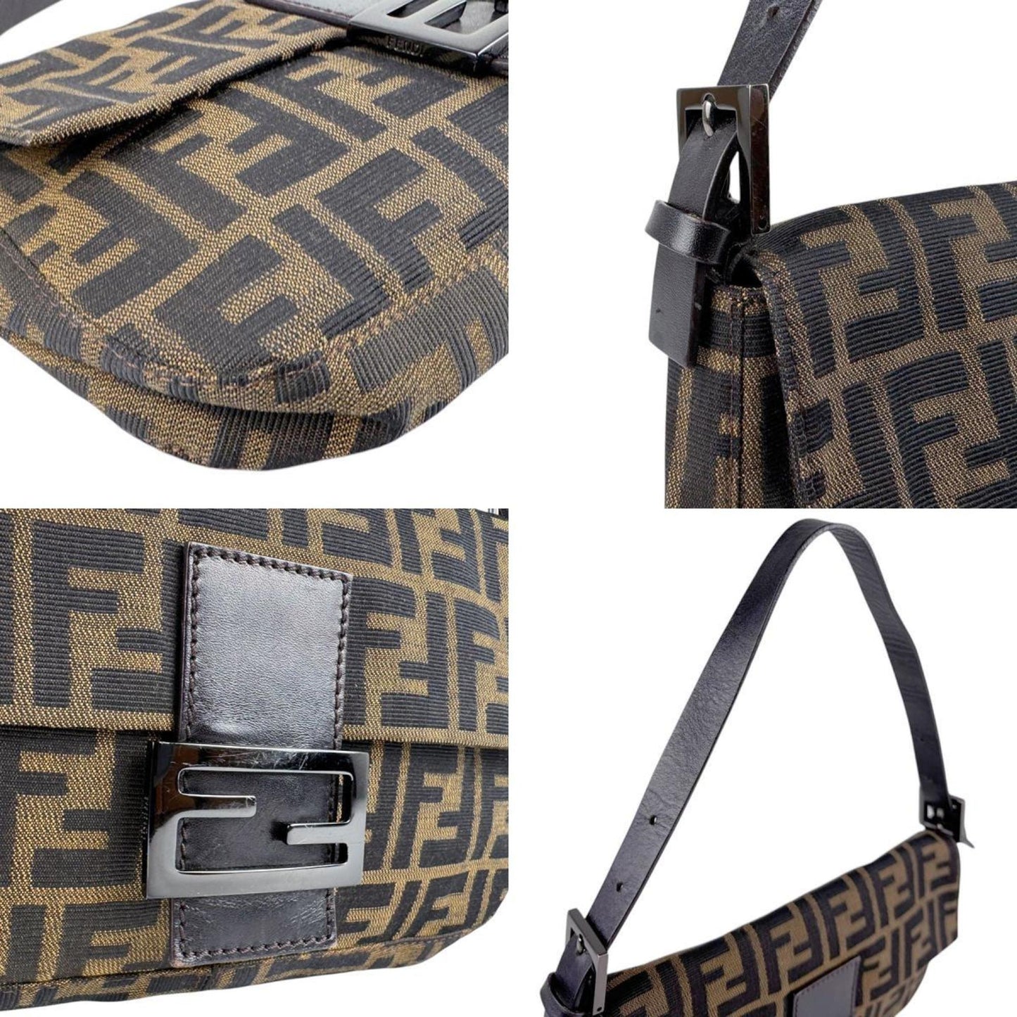 Fendi Zucca, Brown, Canvas, handbag