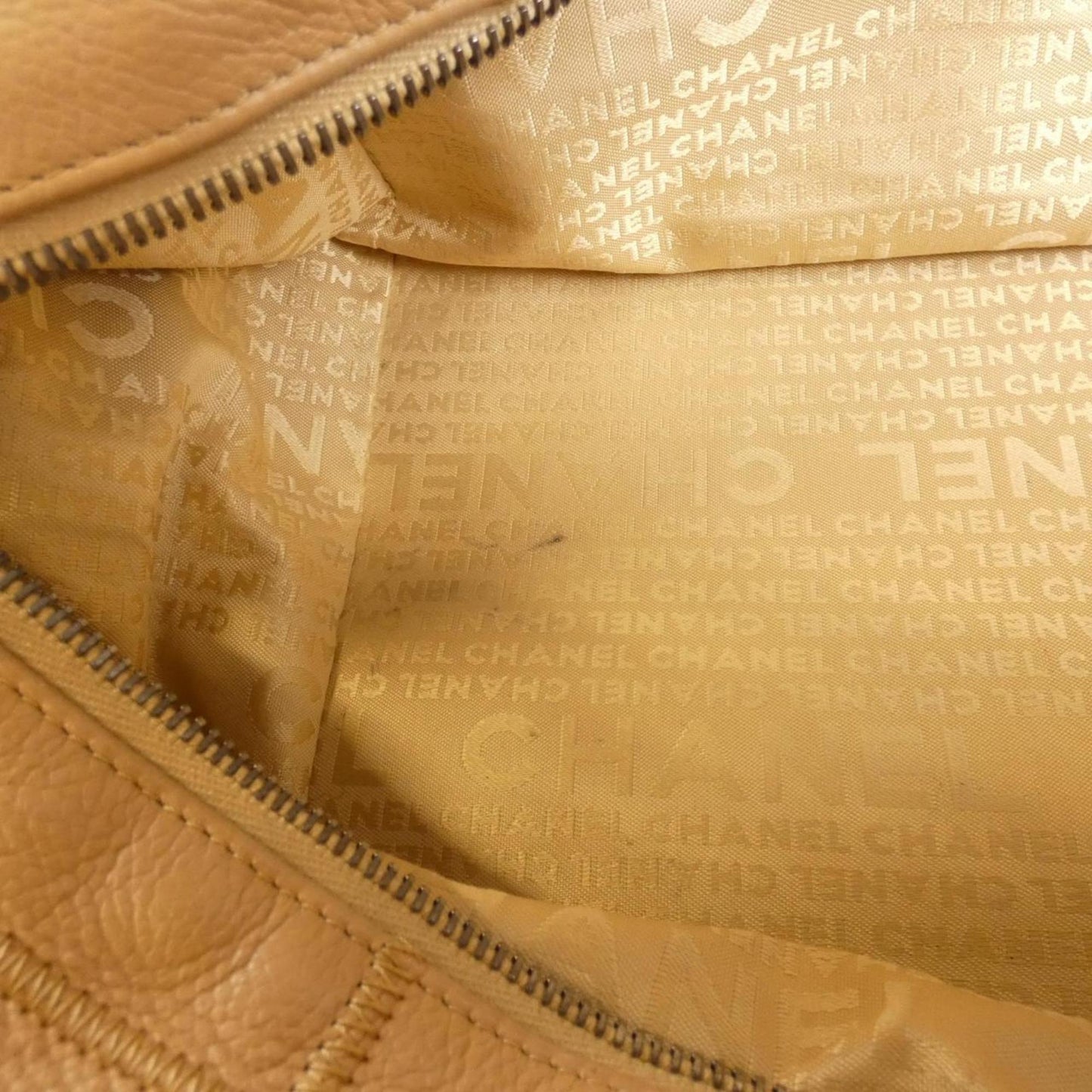 Chanel Chocolate bar, Beige, Leather, handbag