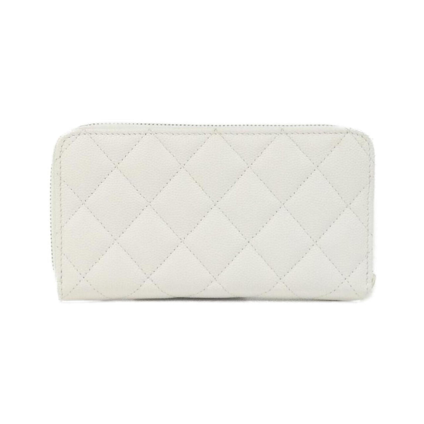 Chanel Zip around wallet, White, Leather, wallet