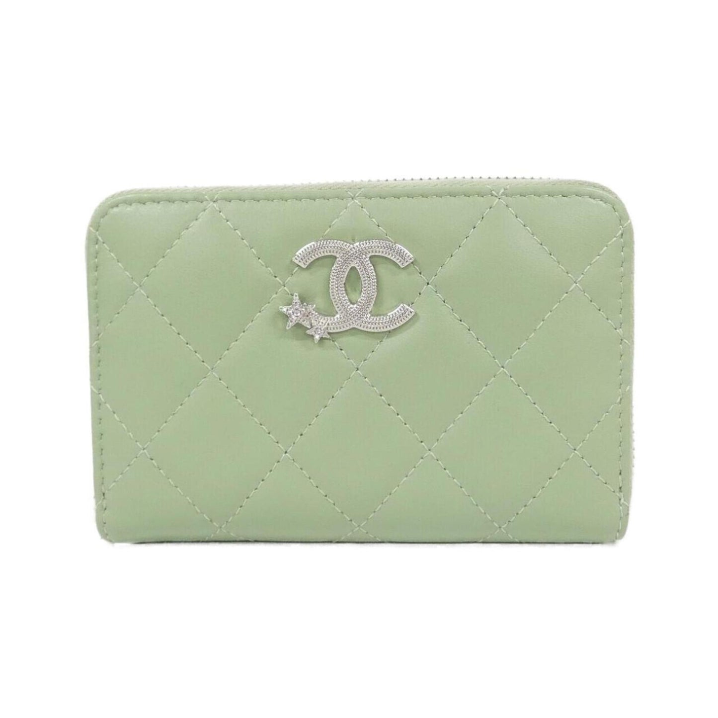 Chanel Porte monnaie, Green, Leather, wallet