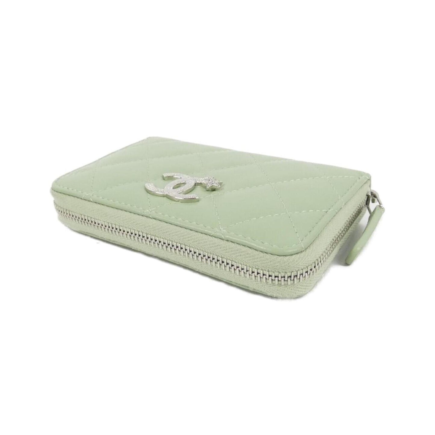 Chanel Porte monnaie, Green, Leather, wallet