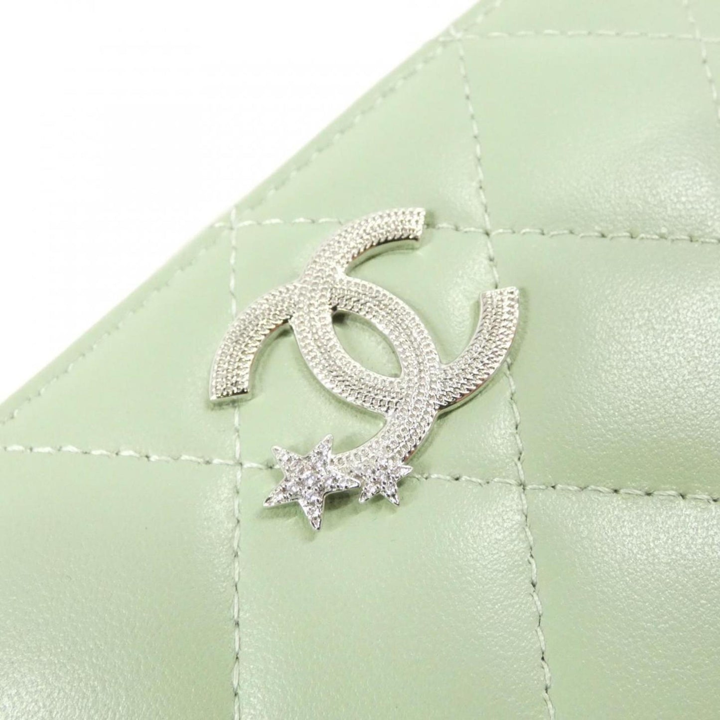 Chanel Porte monnaie, Green, Leather, wallet