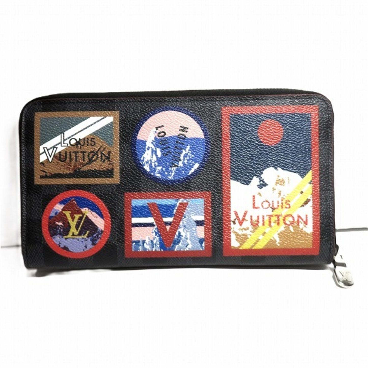 Louis Vuitton Zippy organizer, Black, Canvas, wallet