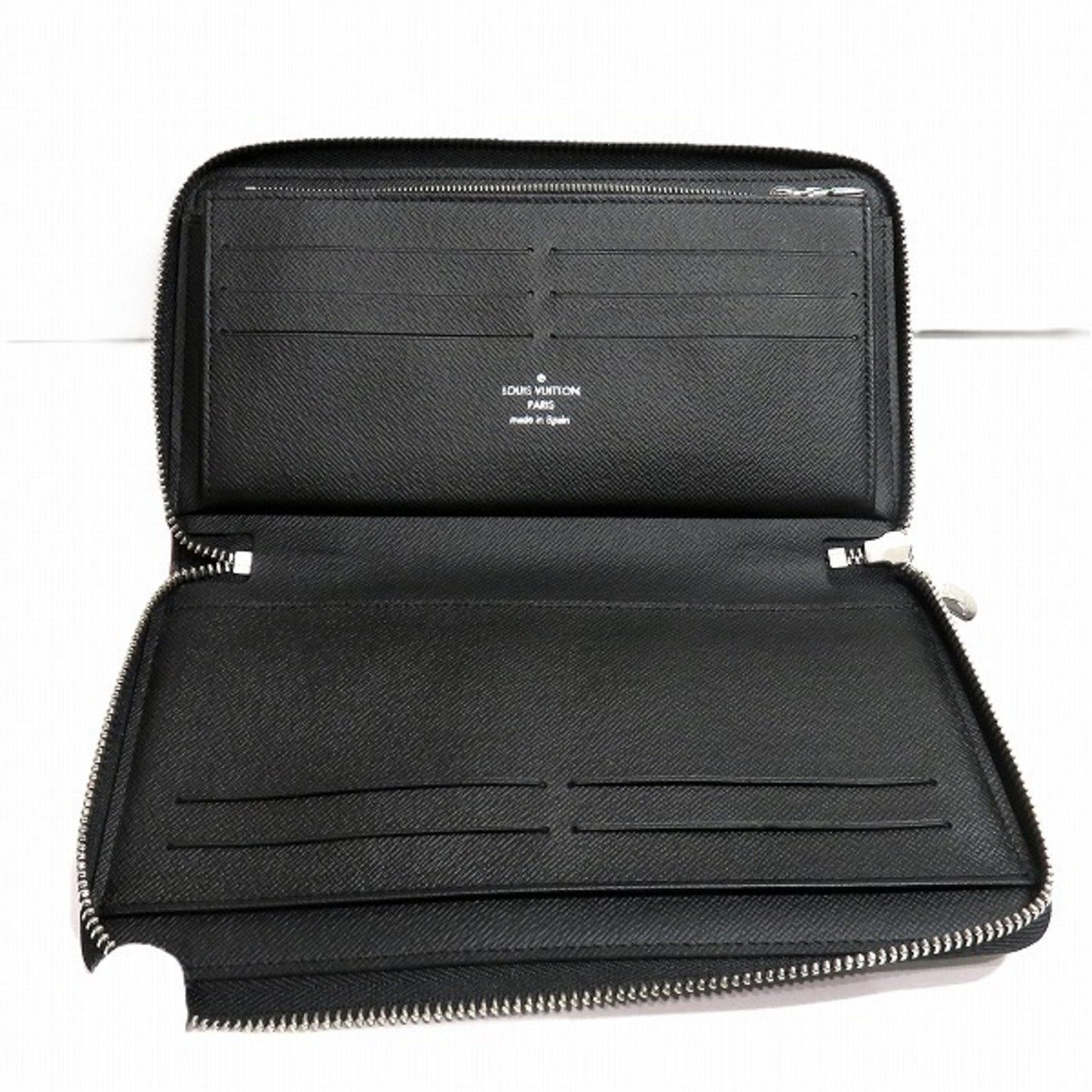 Louis Vuitton Zippy organizer, Black, Canvas, wallet