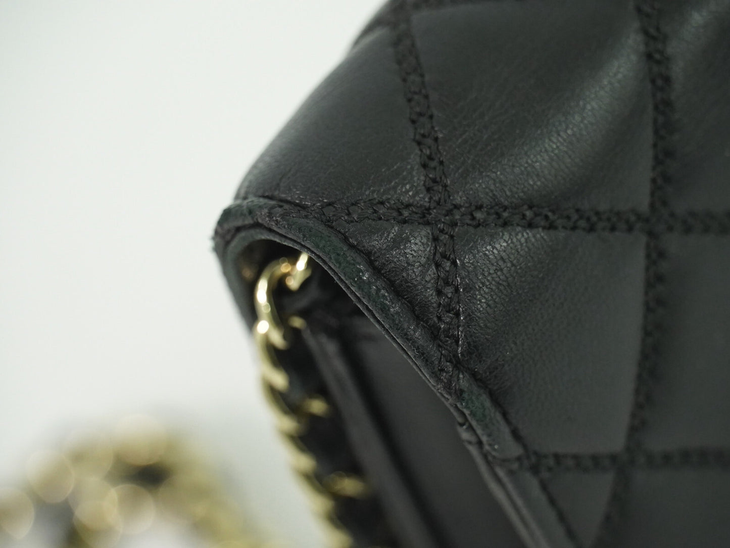 Chanel Wallet On Chain, Black, Leather, wallet