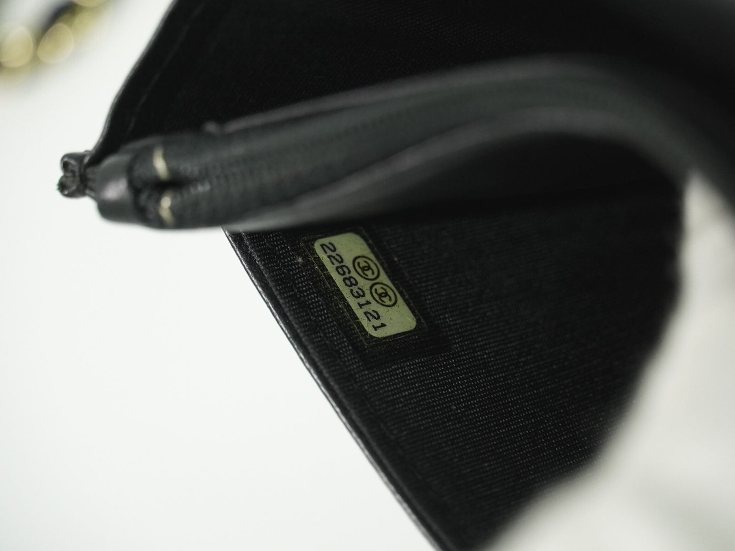 Chanel Wallet On Chain, Black, Leather, wallet