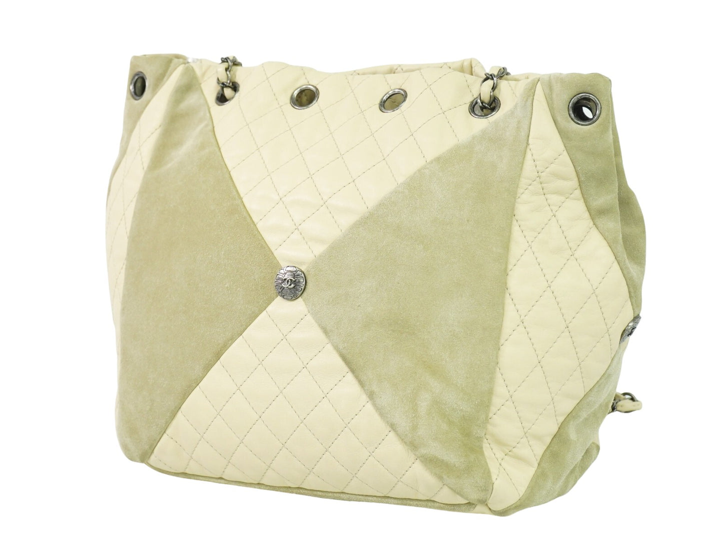 Chanel Coco Mark, Beige, Leather, tote