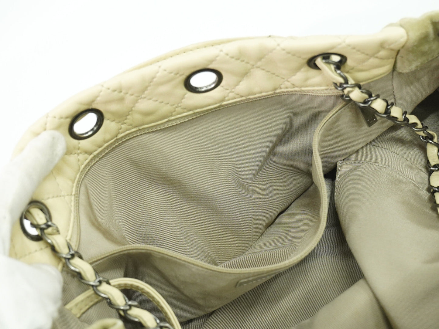 Chanel Coco Mark, Beige, Leather, tote