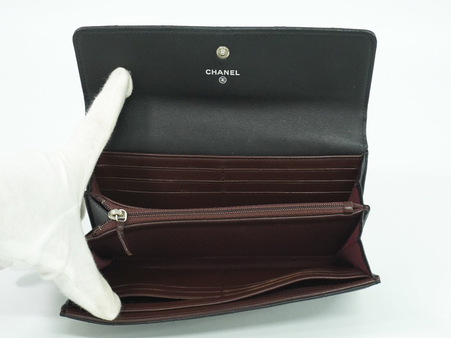 Chanel Timeless/classique, Black, Leather, wallet