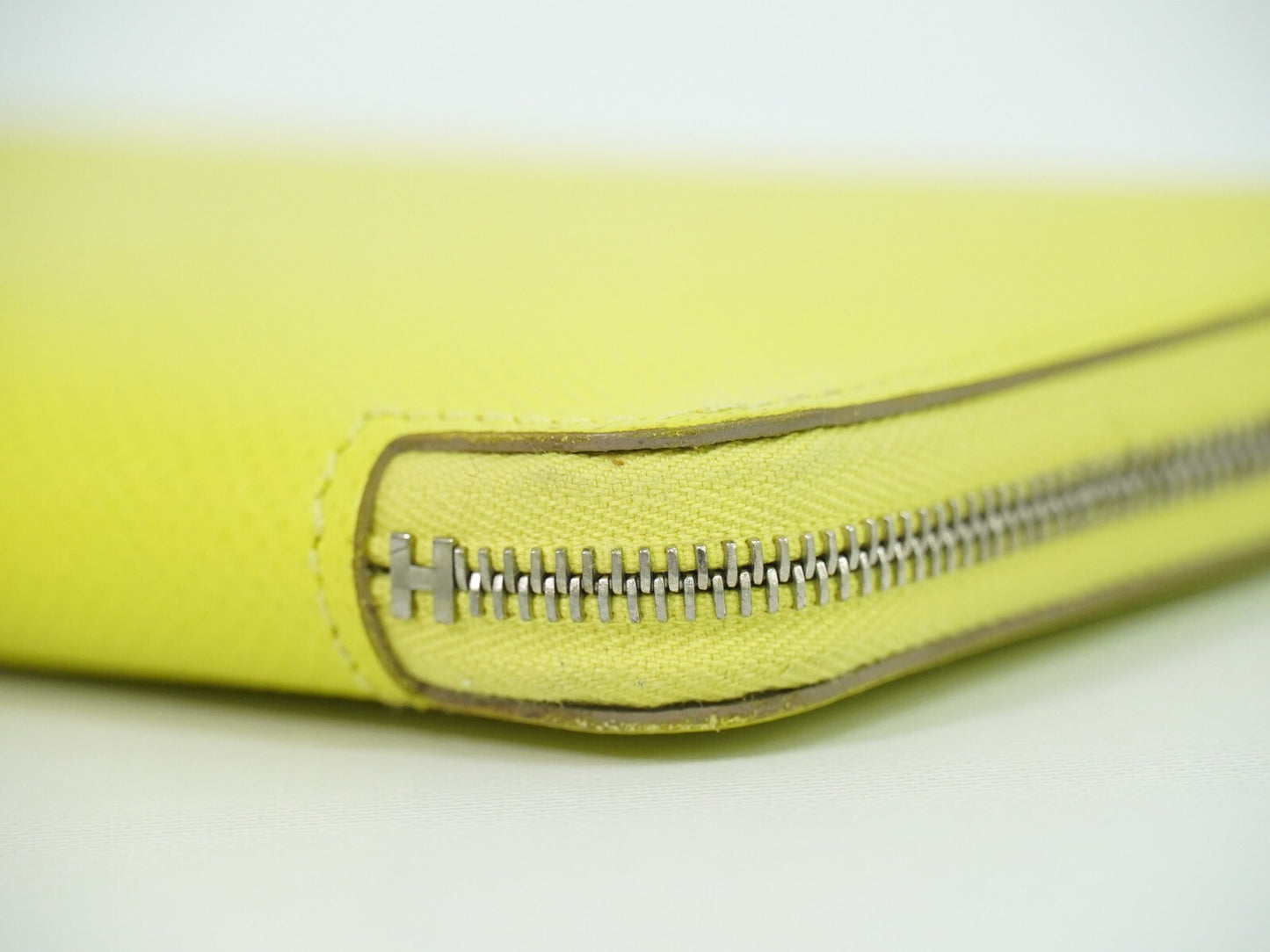 Hermès Azap, Yellow, Leather, wallet