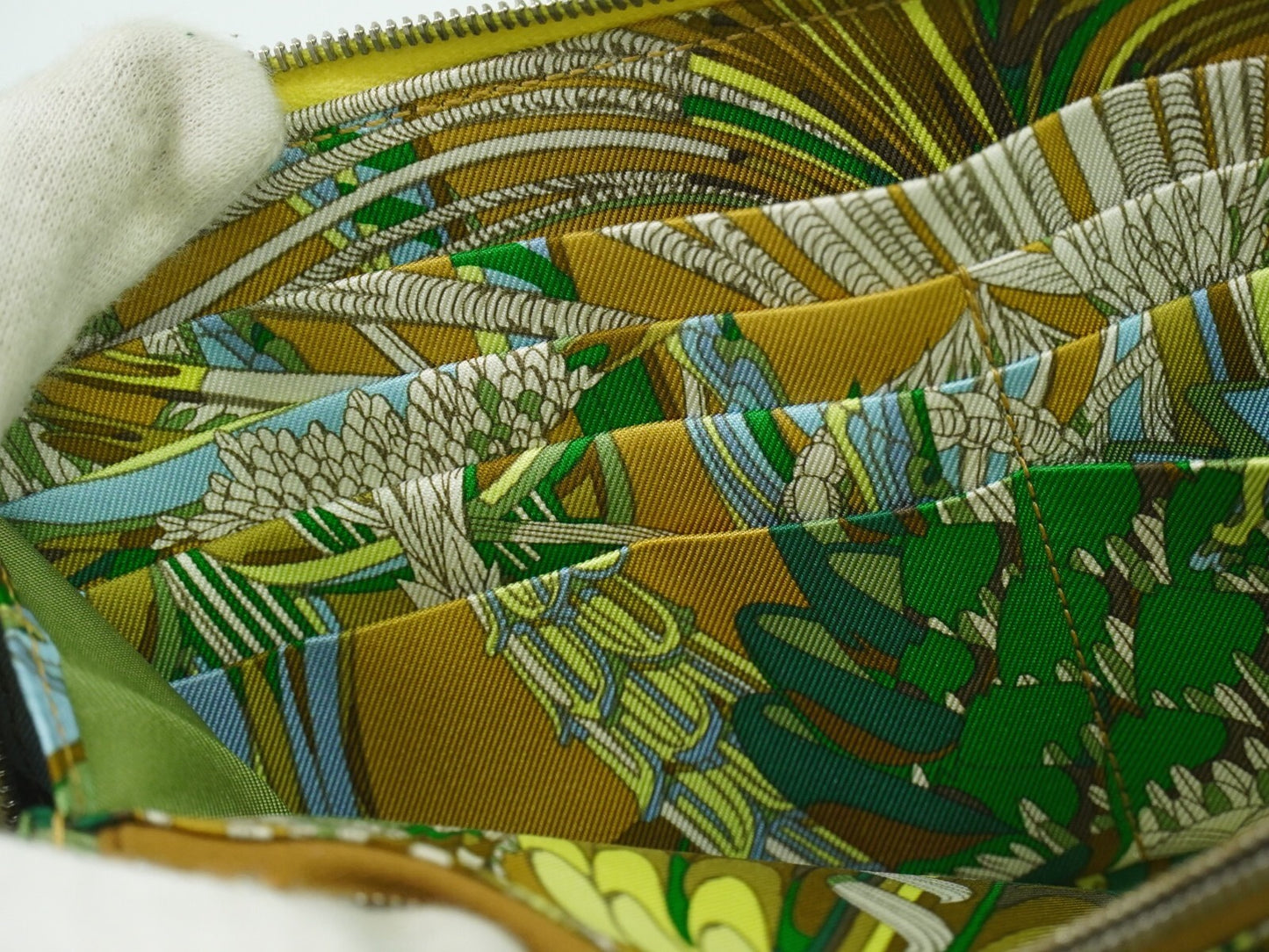 Hermès Azap, Yellow, Leather, wallet