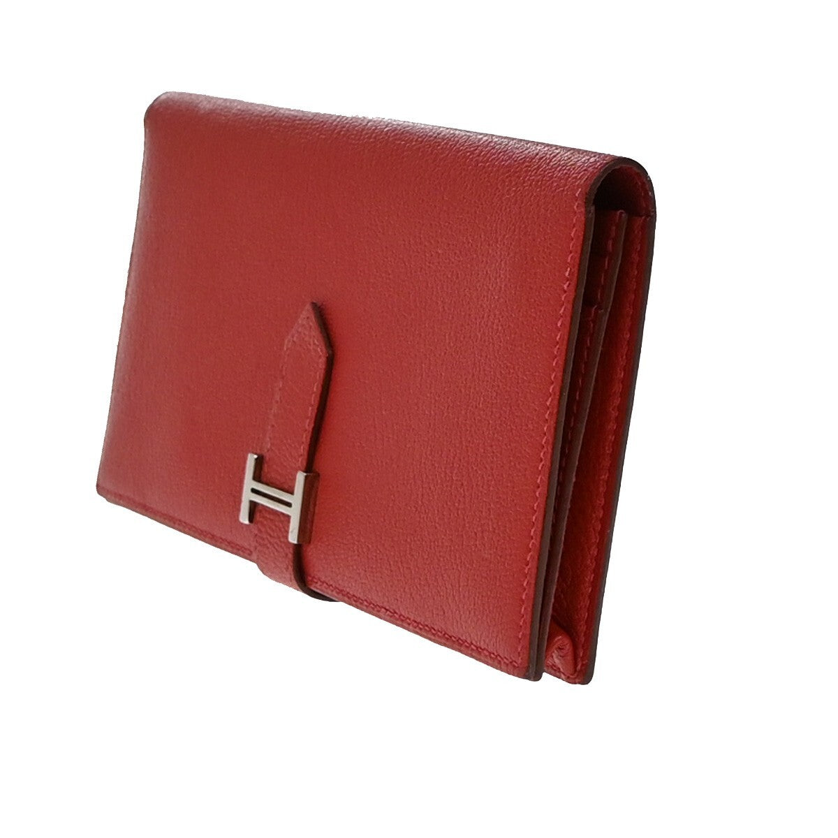 Hermès Béarn, Red, Leather, wallet