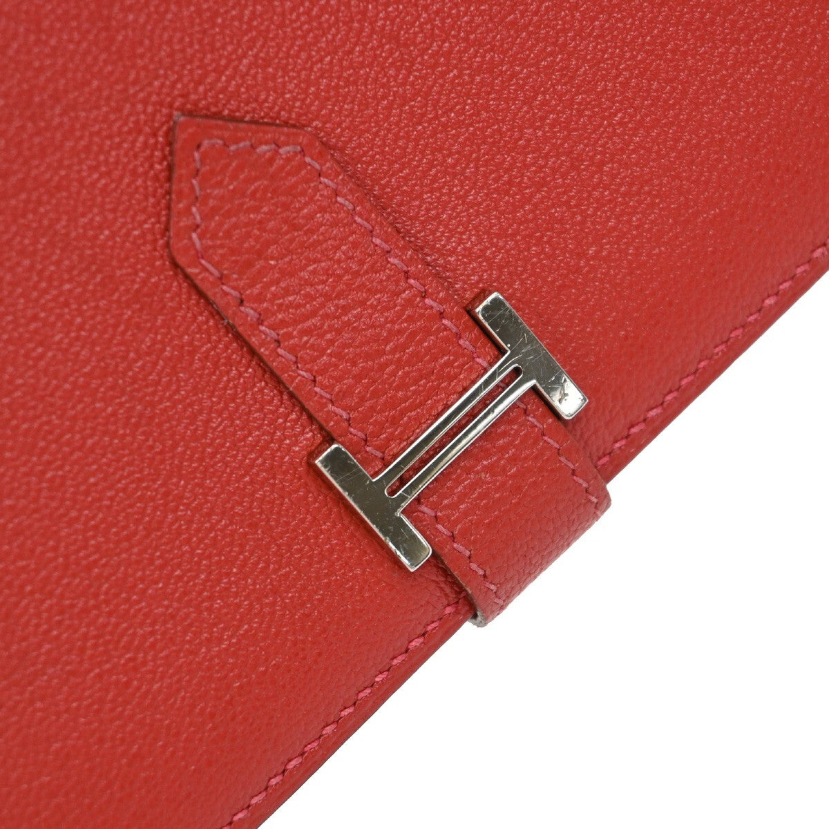 Hermès Béarn, Red, Leather, wallet