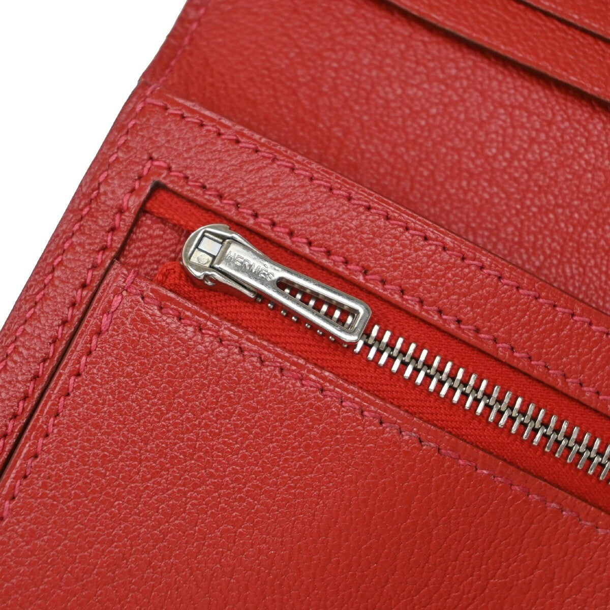 Hermès Béarn, Red, Leather, wallet
