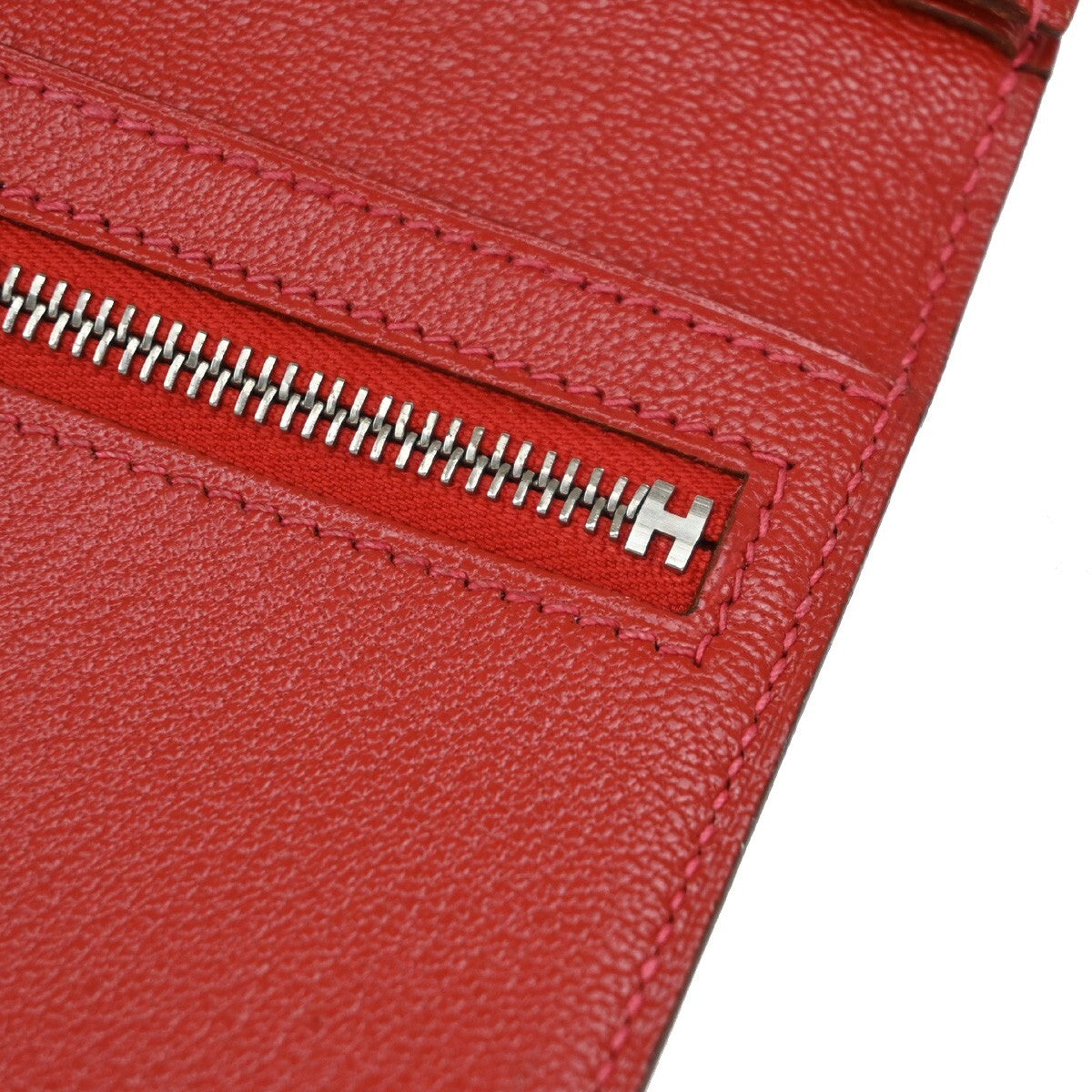 Hermès Béarn, Red, Leather, wallet