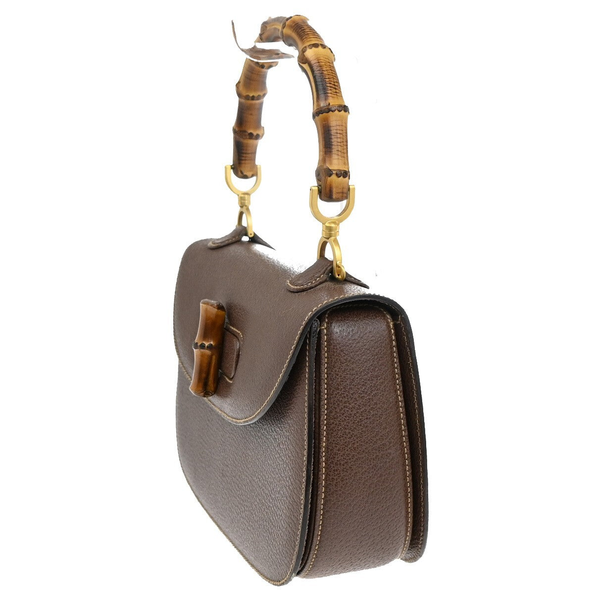 Gucci Bamboo, Brown, Leather, handbag