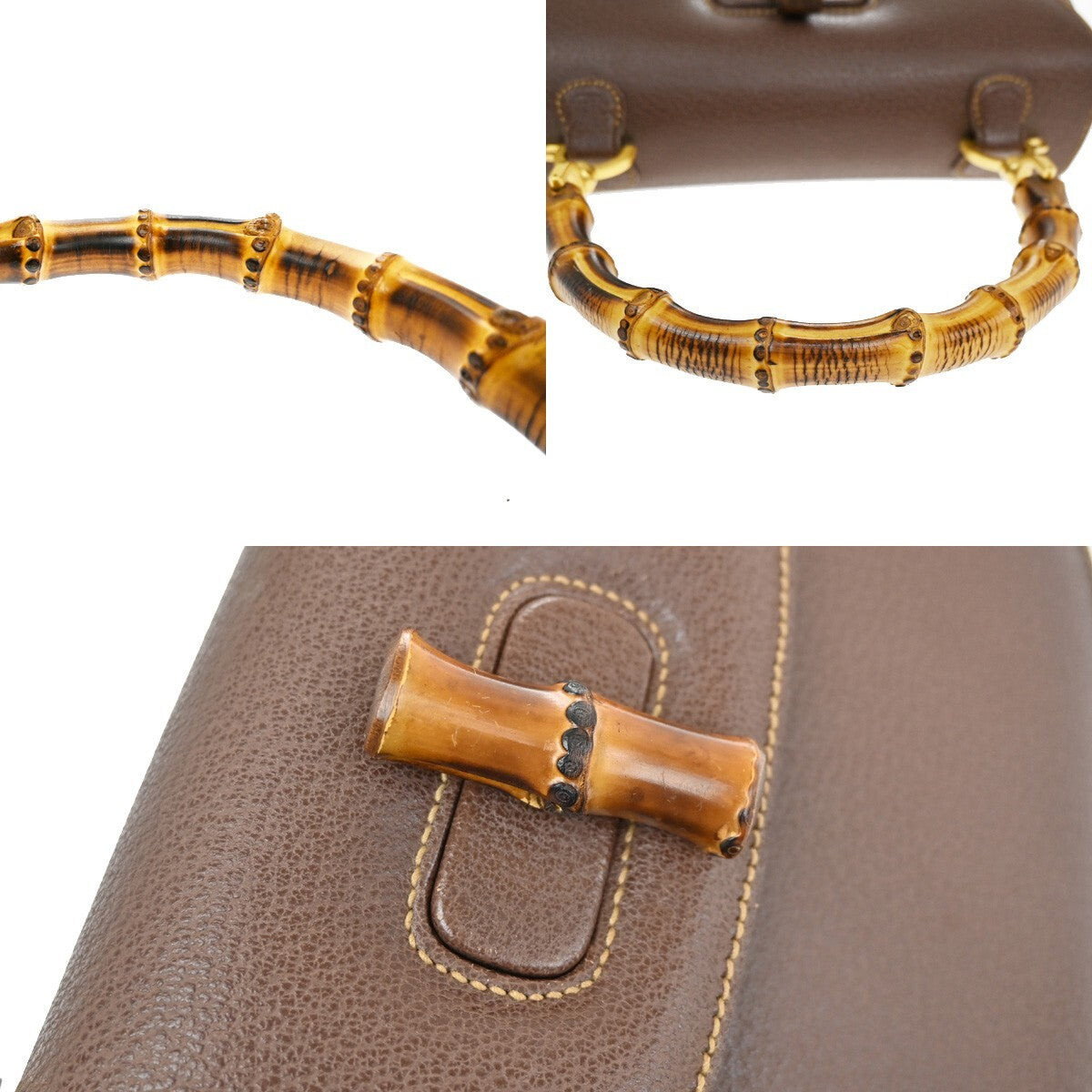 Gucci Bamboo, Brown, Leather, handbag