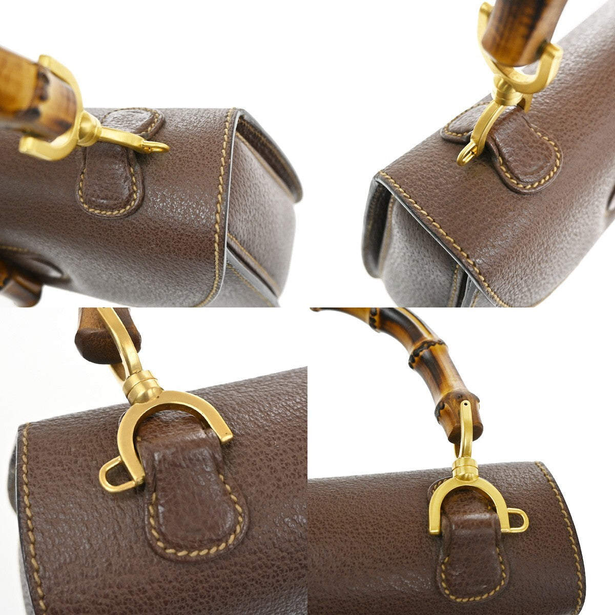 Gucci Bamboo, Brown, Leather, handbag