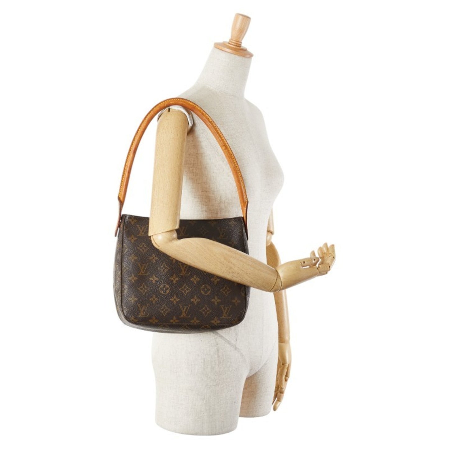 Louis Vuitton Looping MM, Brown, Canvas, shoulder