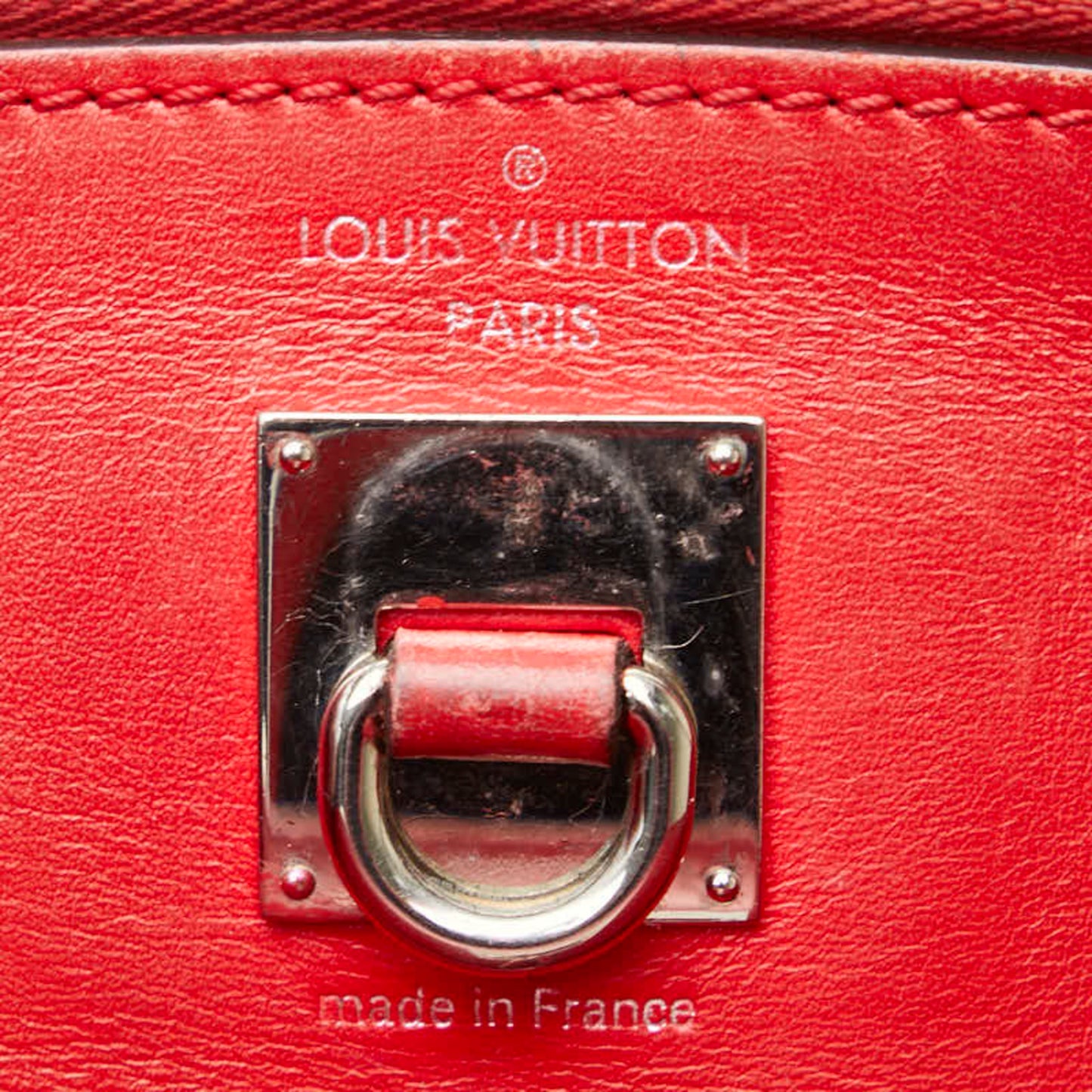 Louis Vuitton City steamer, Red, Leather, handbag