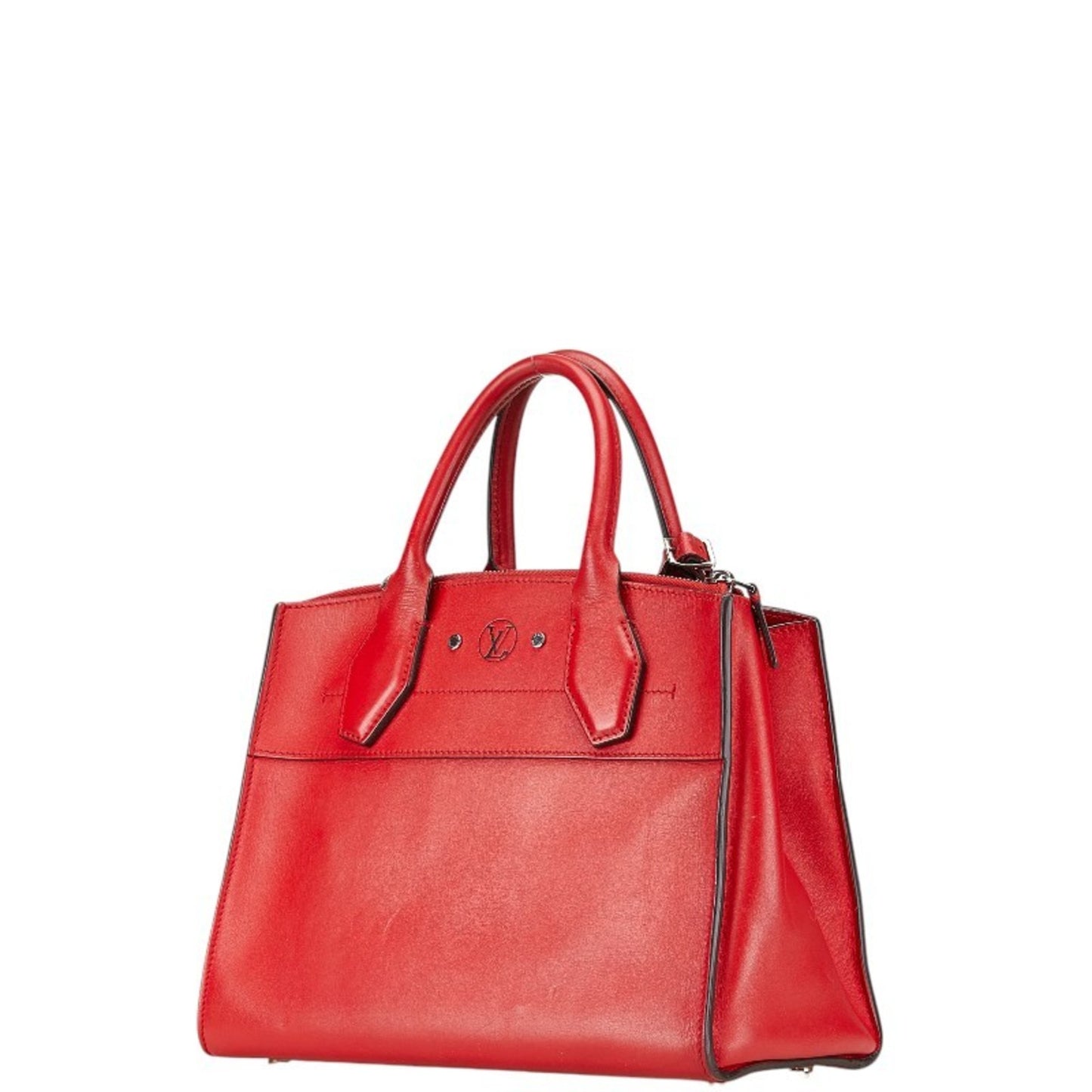 Louis Vuitton City steamer, Red, Leather, handbag