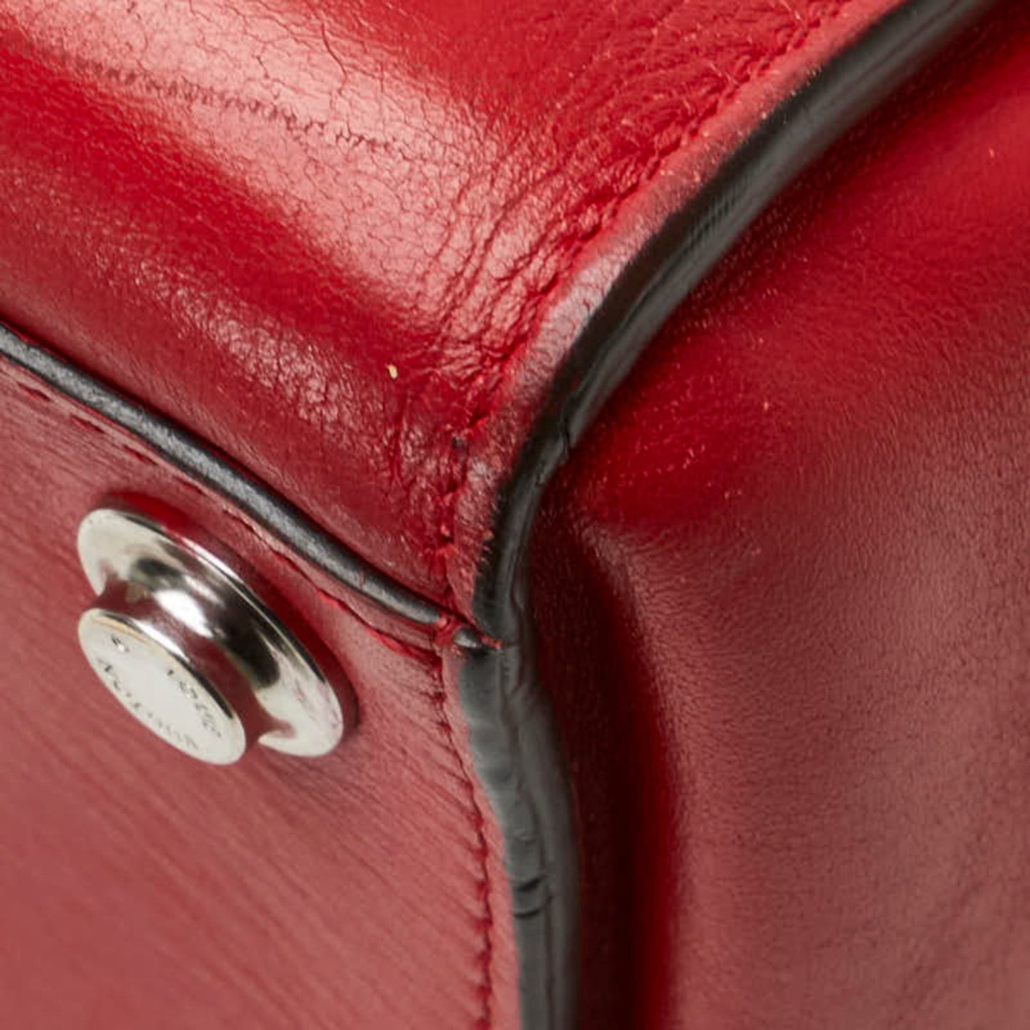 Louis Vuitton City steamer, Red, Leather, handbag
