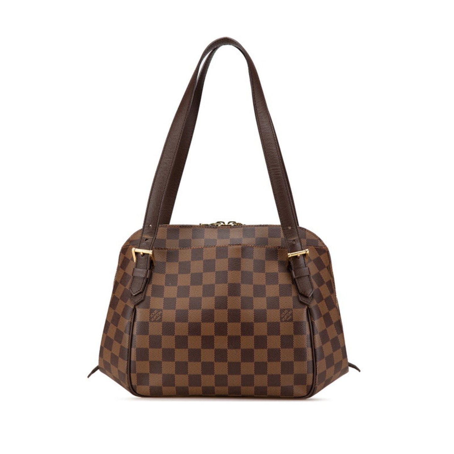 Louis Vuitton Belem MM, Brown, Canvas, shoulder
