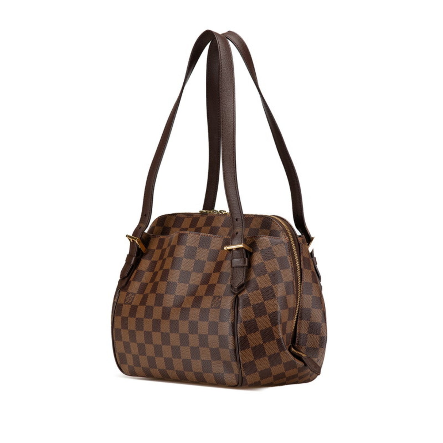 Louis Vuitton Belem MM, Brown, Canvas, shoulder