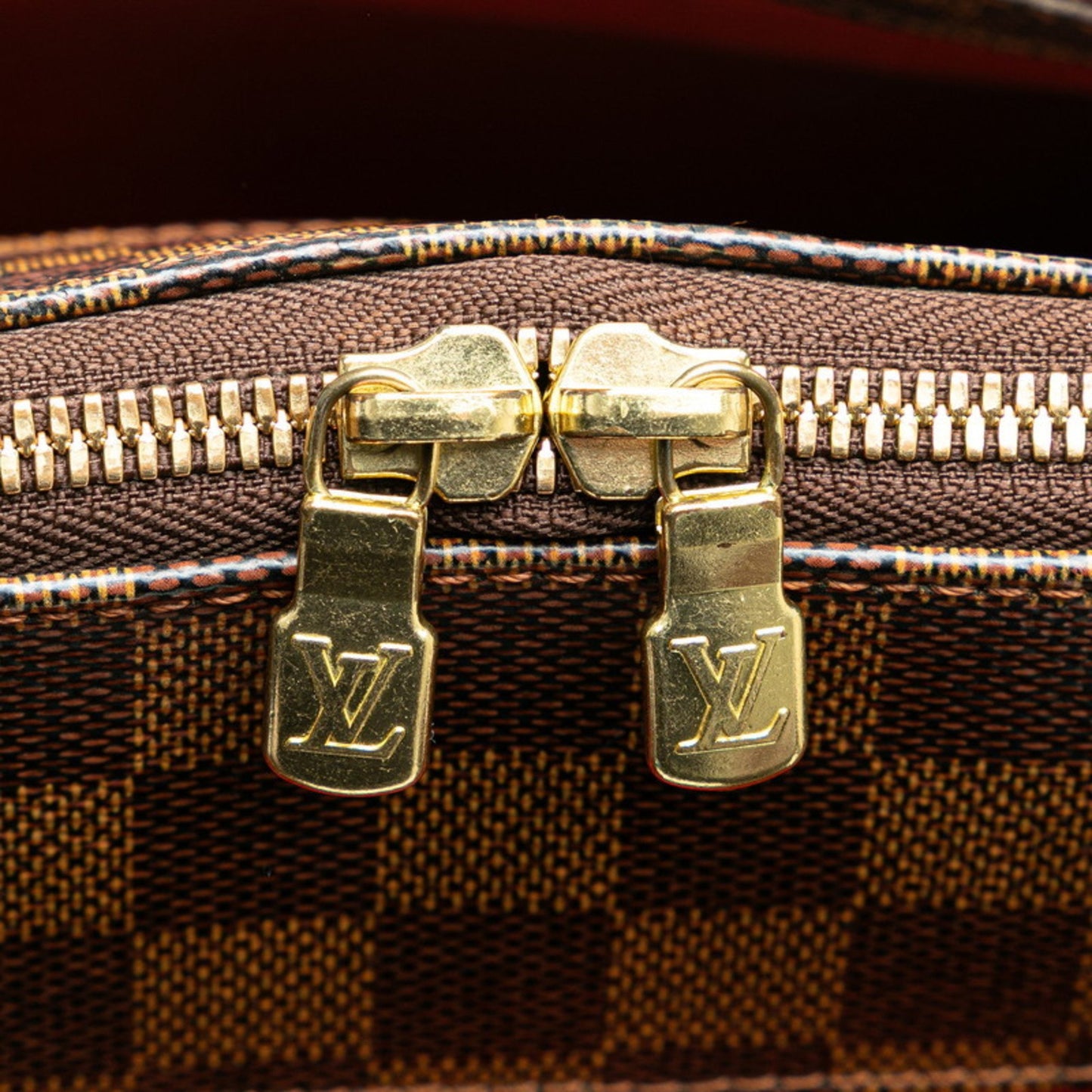 Louis Vuitton Belem MM, Brown, Canvas, shoulder