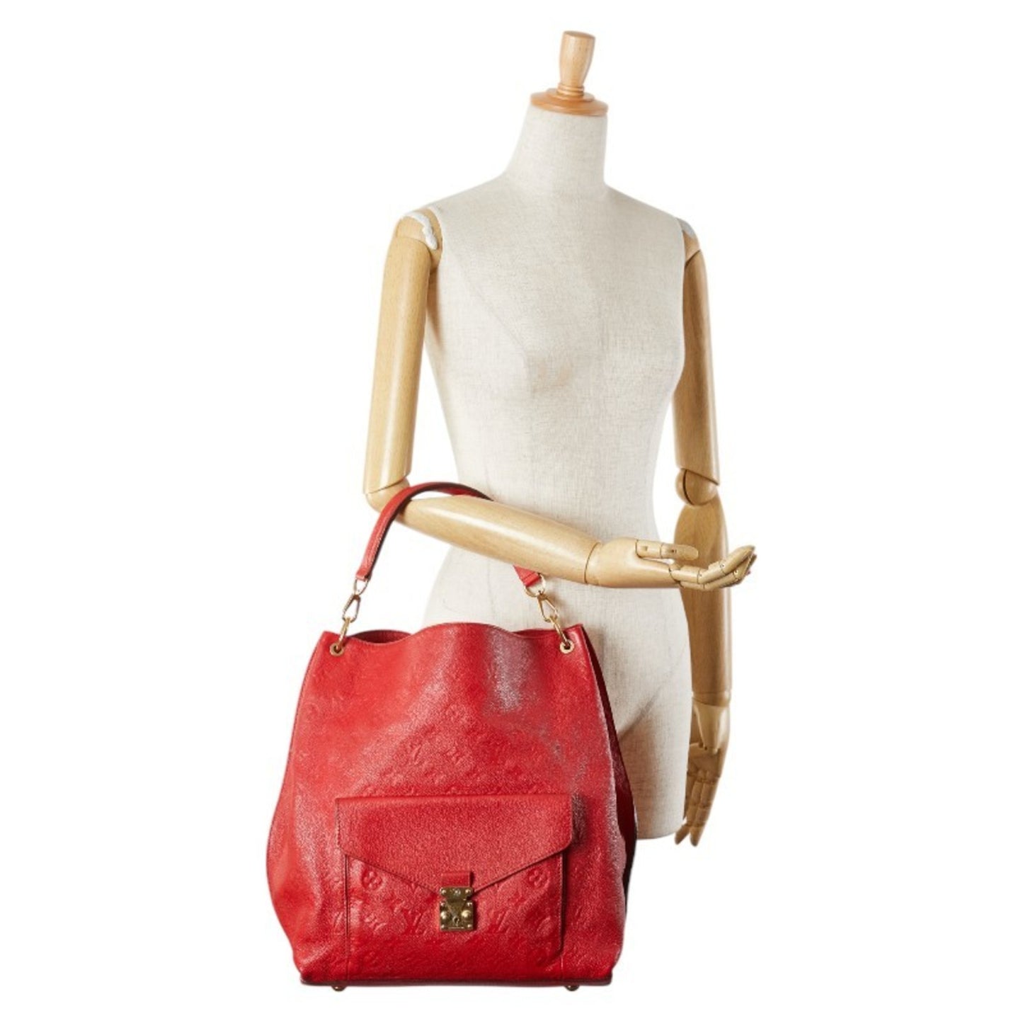 Louis Vuitton Metis, Red, Leather, handbag