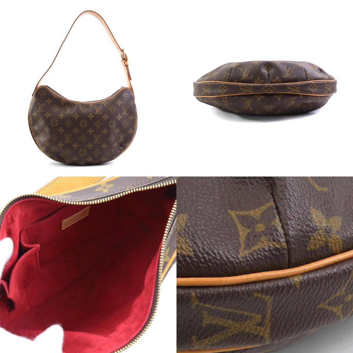 Louis Vuitton Croissant, Brown, Canvas, shoulder