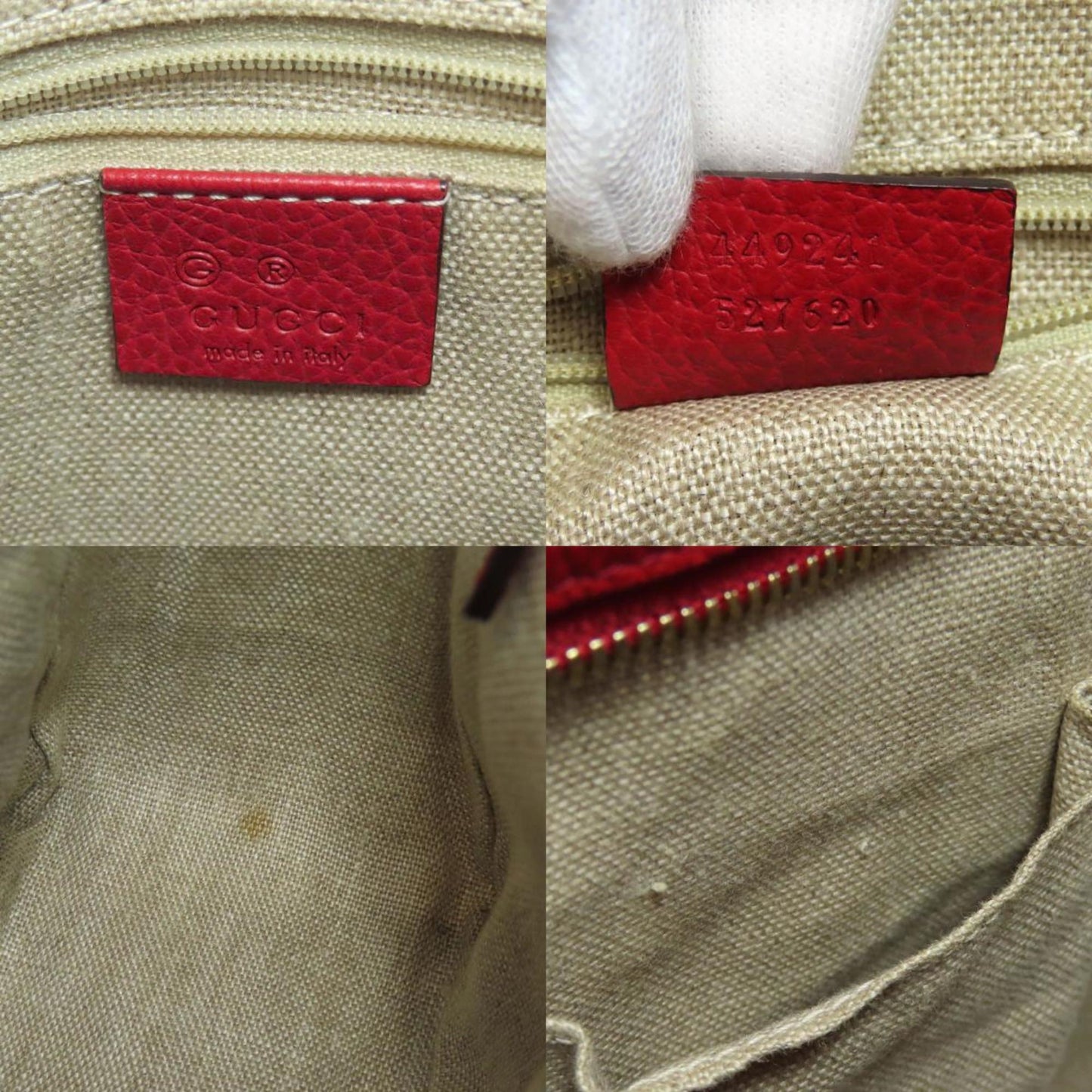 Gucci Bree, Red, Canvas, handbag