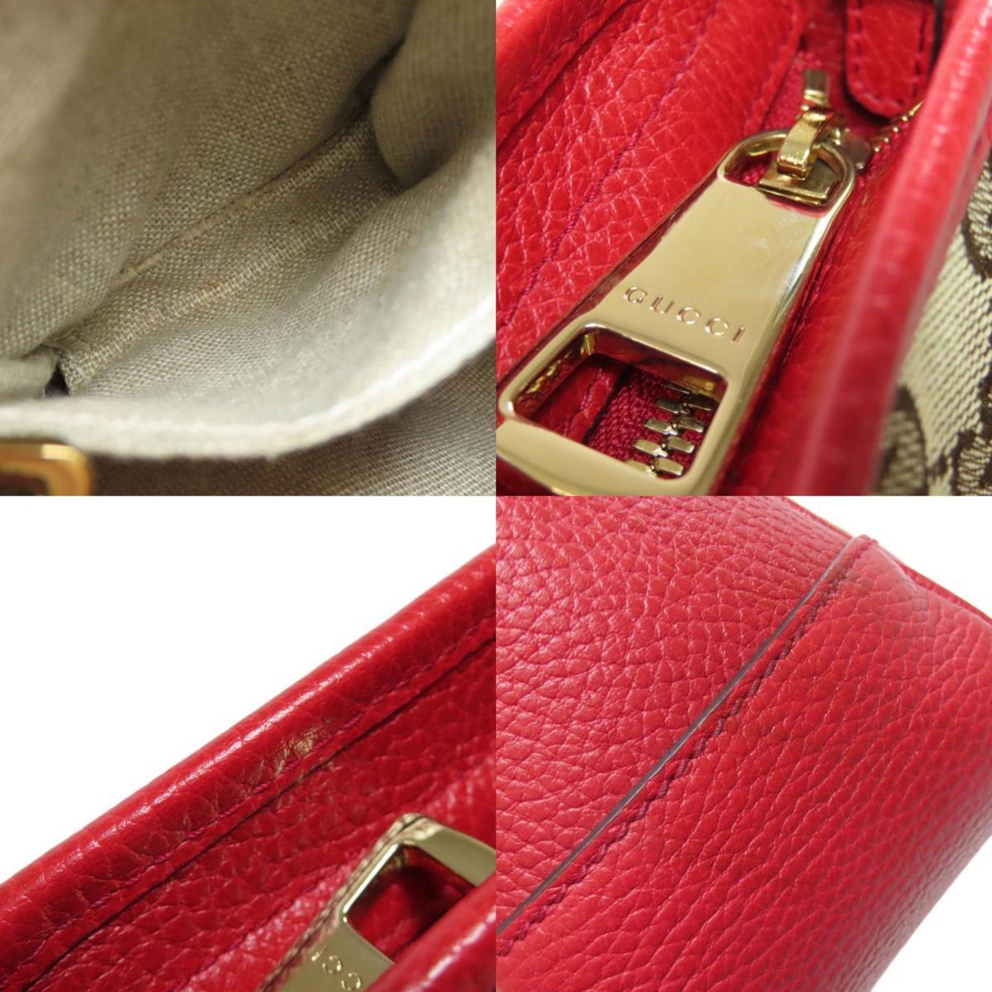 Gucci Bree, Red, Canvas, handbag