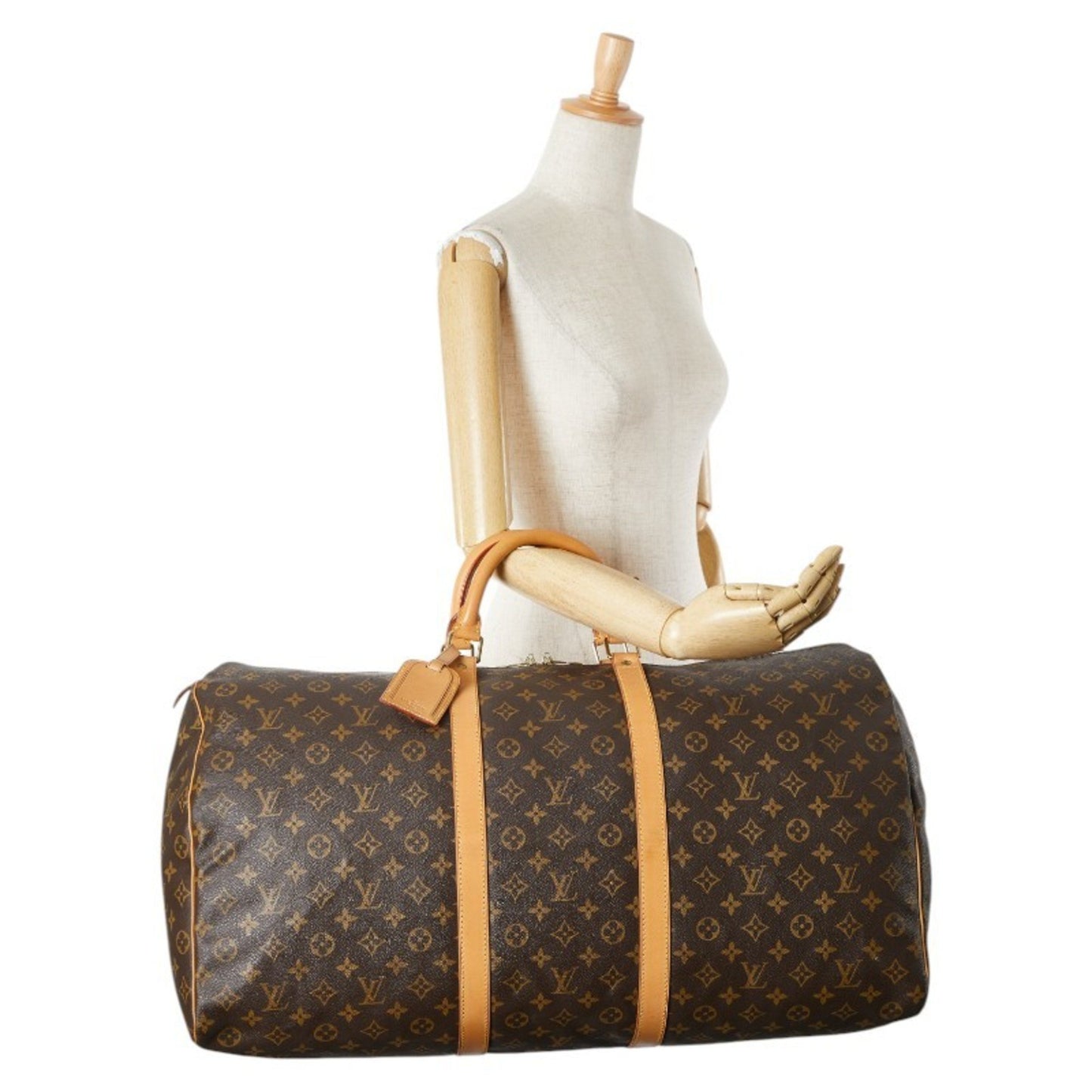 Louis Vuitton Keepall 60, Brown, Canvas, travel