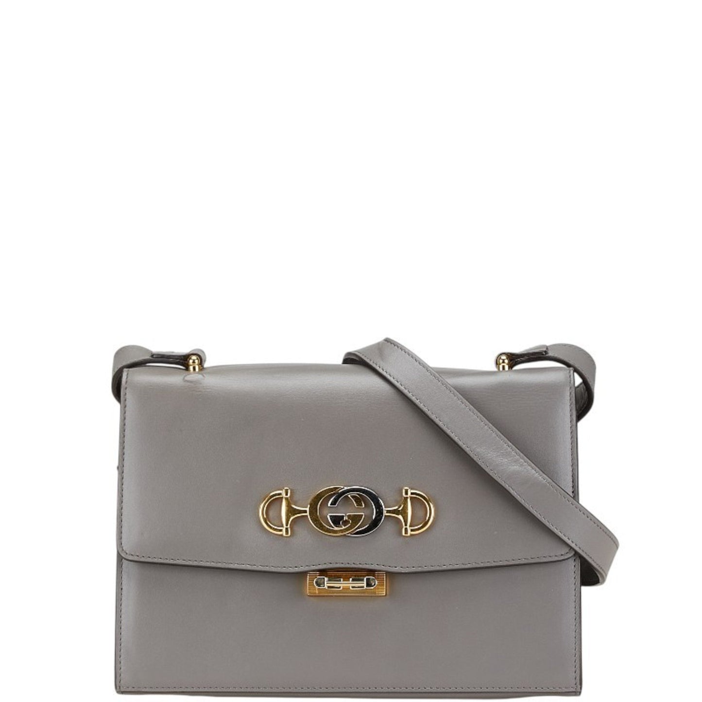 Gucci Zumi, Grey, Leather, shoulder