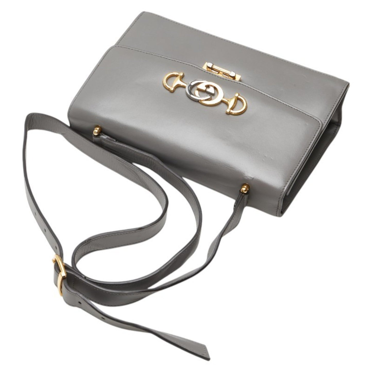 Gucci Zumi, Grey, Leather, shoulder