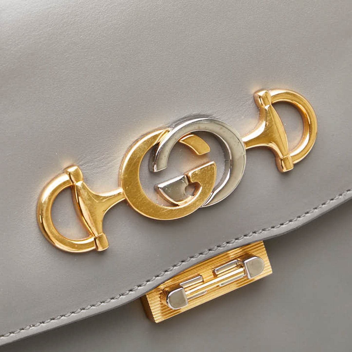 Gucci Zumi, Grey, Leather, shoulder