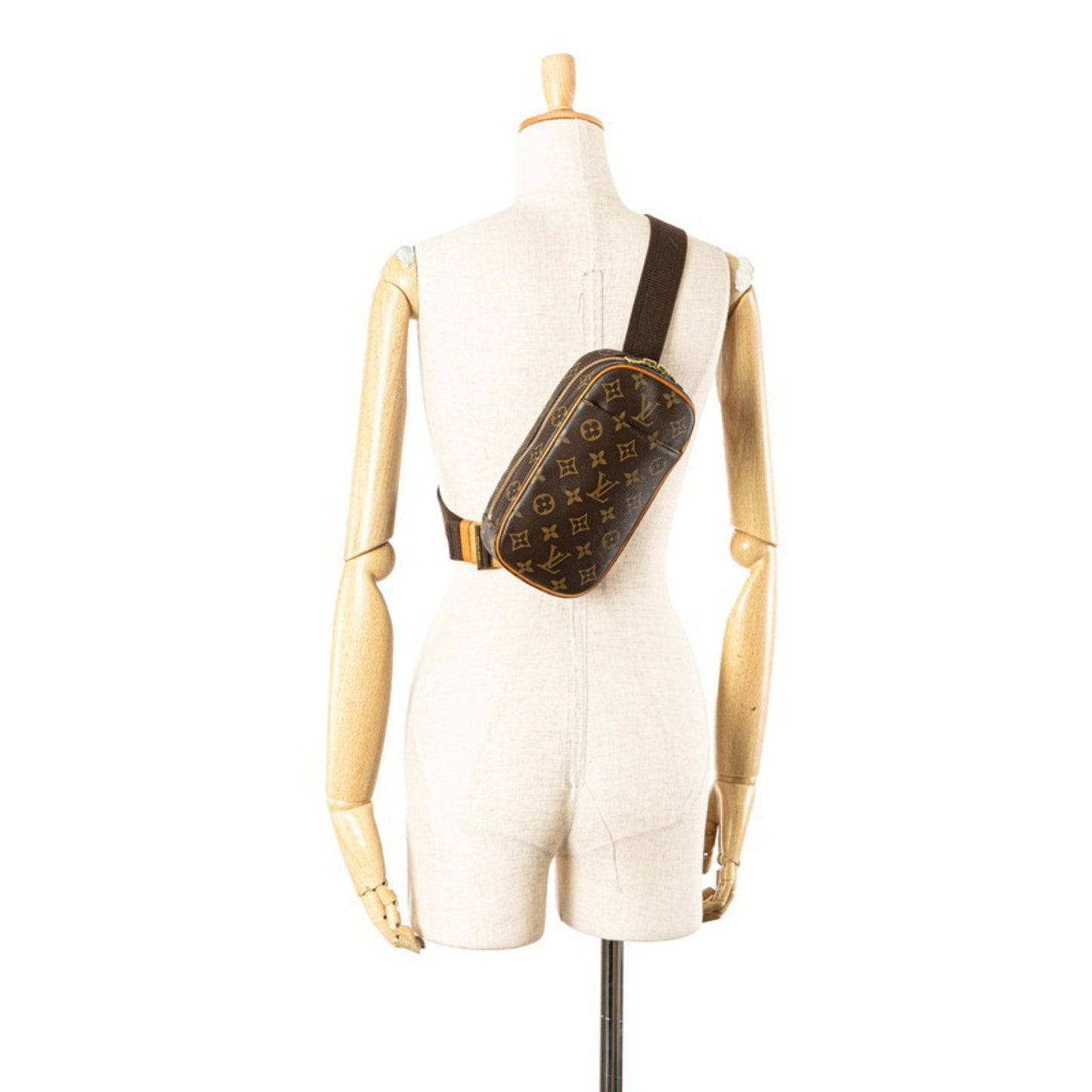 Louis Vuitton Pochette gange, Brown, Canvas, shoulder