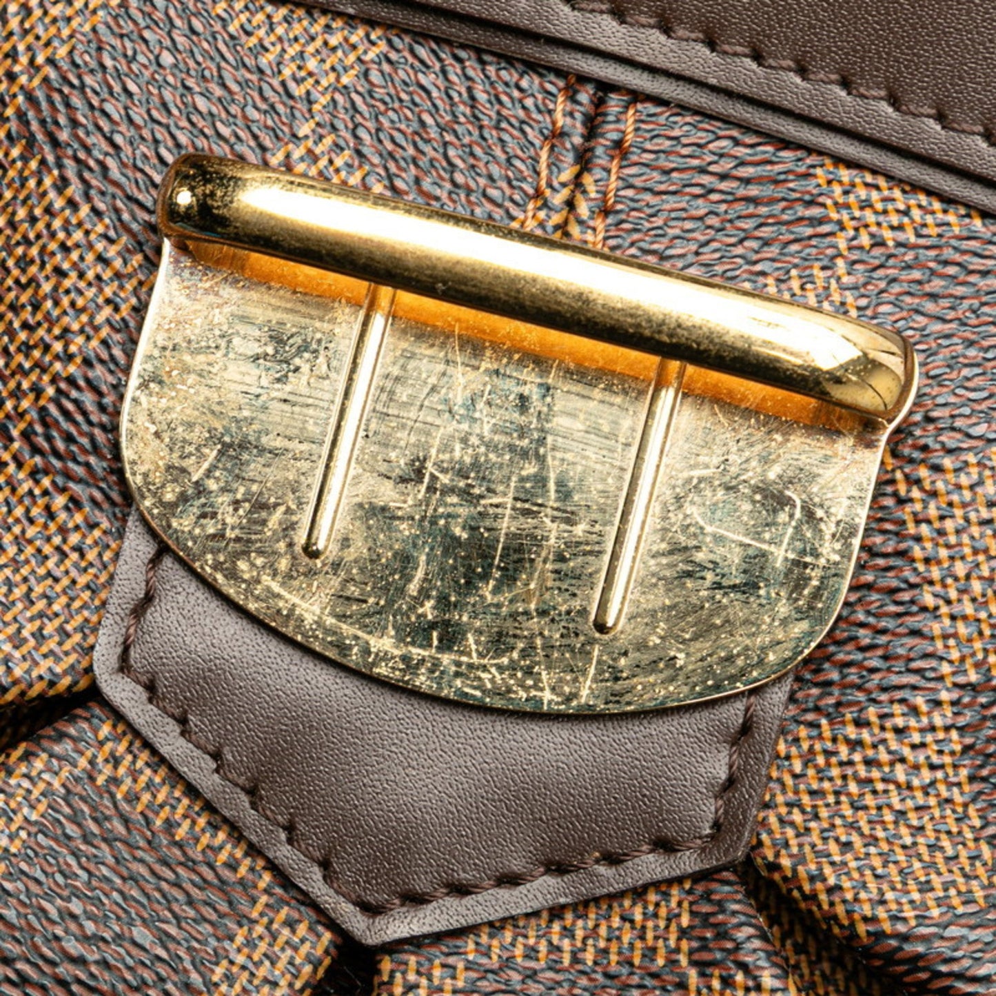 Louis Vuitton Sistina, Brown, Canvas, shoulder