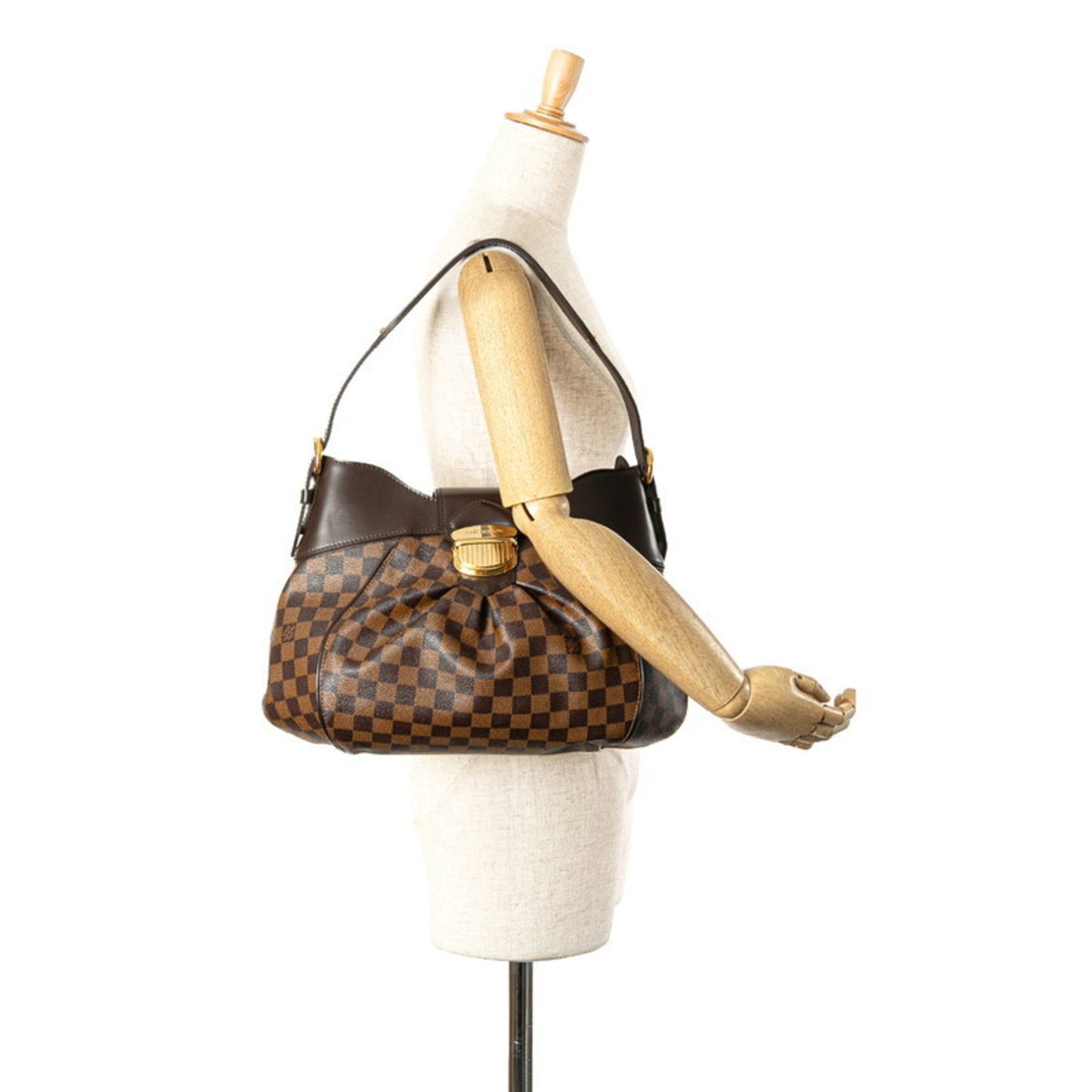 Louis Vuitton Sistina, Brown, Canvas, shoulder