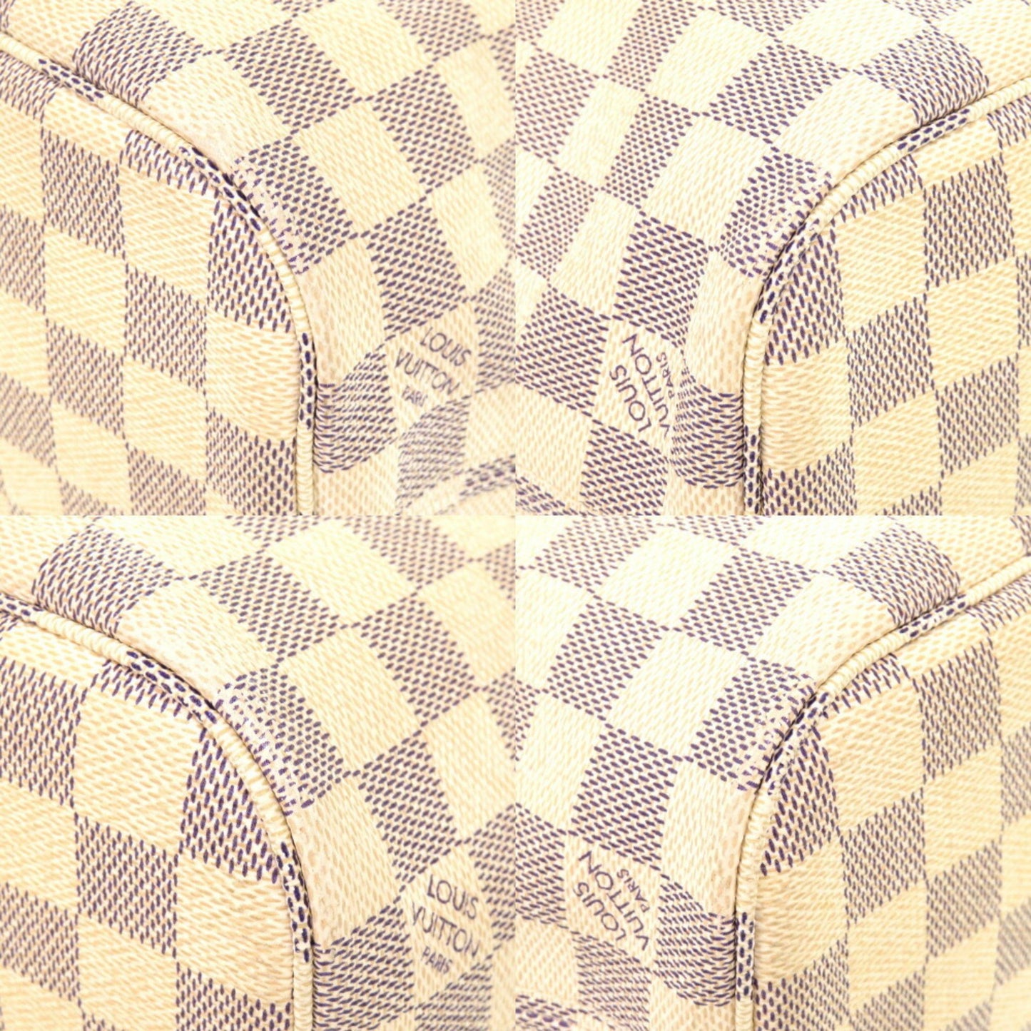 Louis Vuitton Neverfull PM, White, Canvas, tote