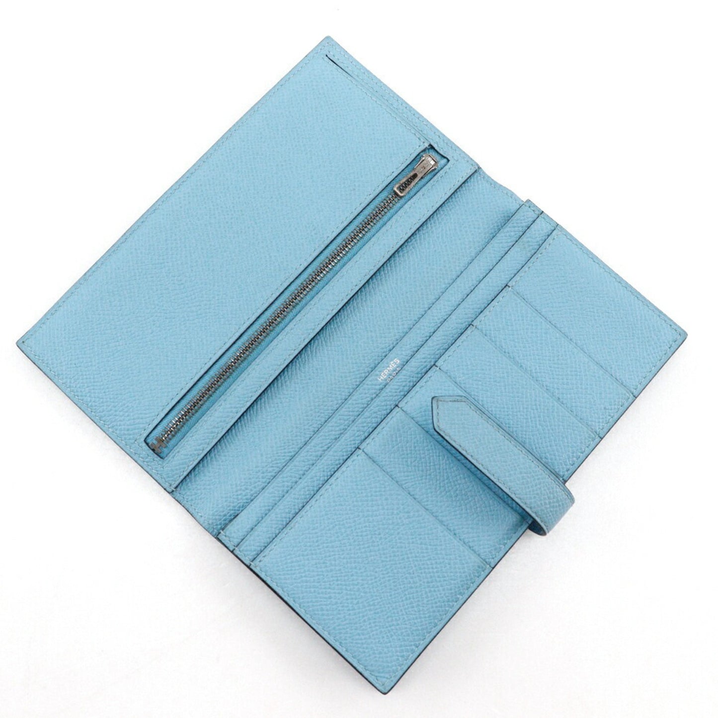 Hermès Béarn, Blue, Leather, wallet