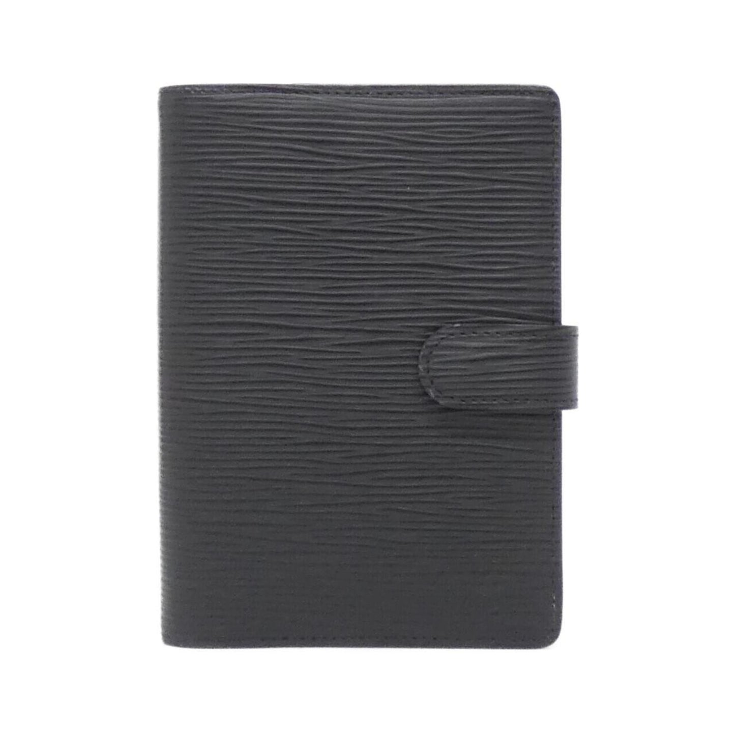 Louis Vuitton Agenda MM, Black, Leather, wallet