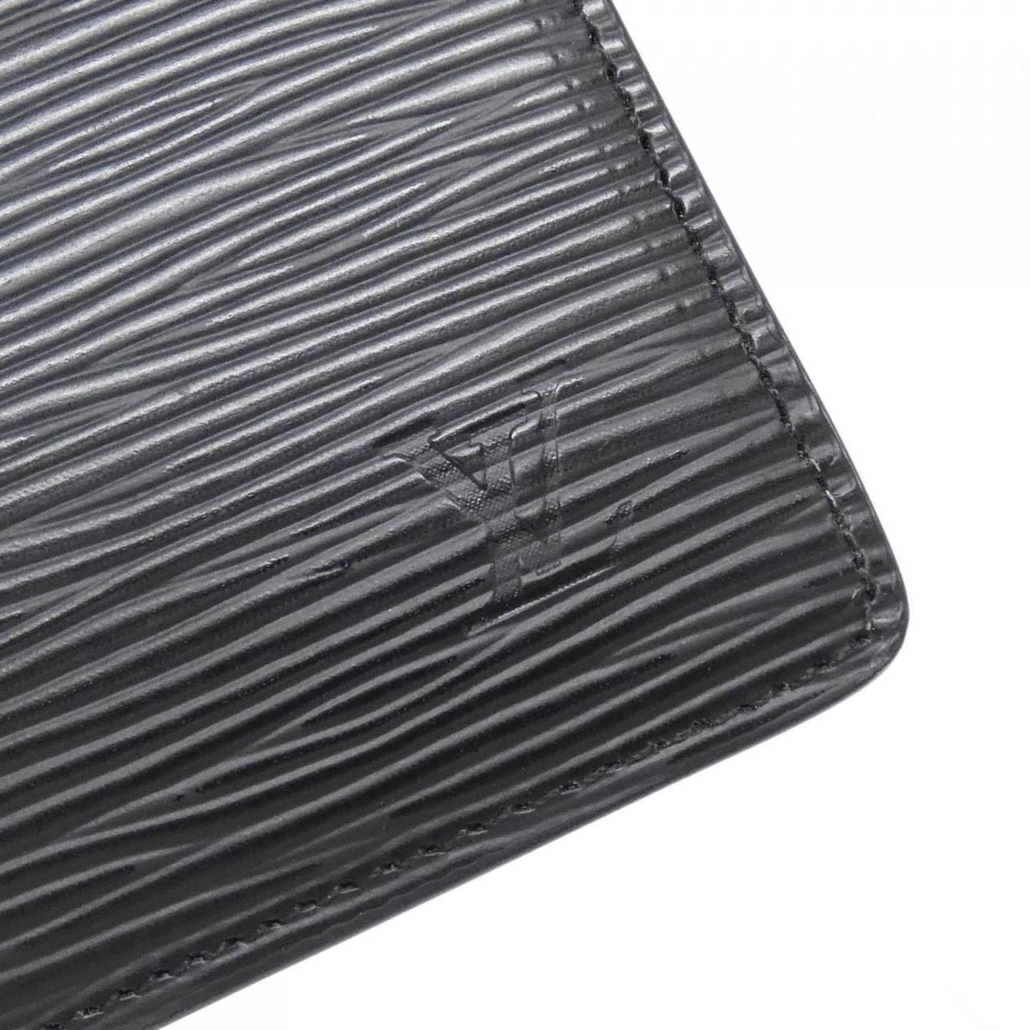 Louis Vuitton Agenda MM, Black, Leather, wallet