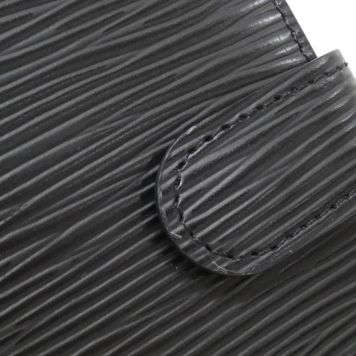 Louis Vuitton Agenda MM, Black, Leather, wallet